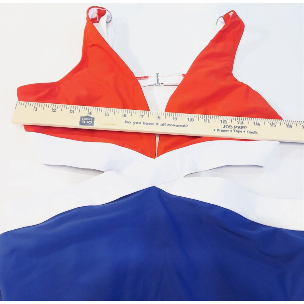 Cupshe Monokini Swimsuit Red White & Blue Sz Med NWT USA Fourth Of July Merica! - Picture 5 of 8